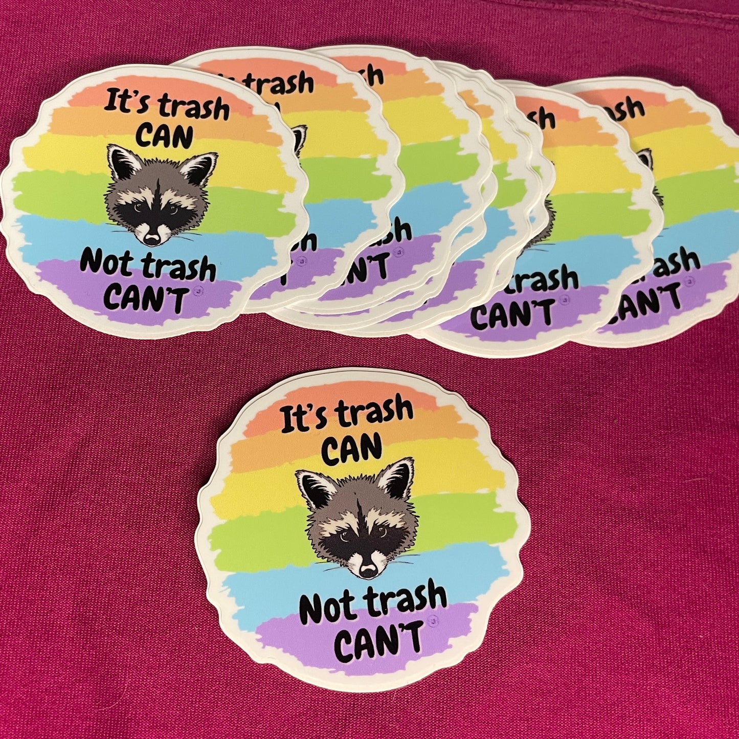 "trash CAN not trash CAN'T" Vinyl Raccoon Sticker - Syzygy.Boston