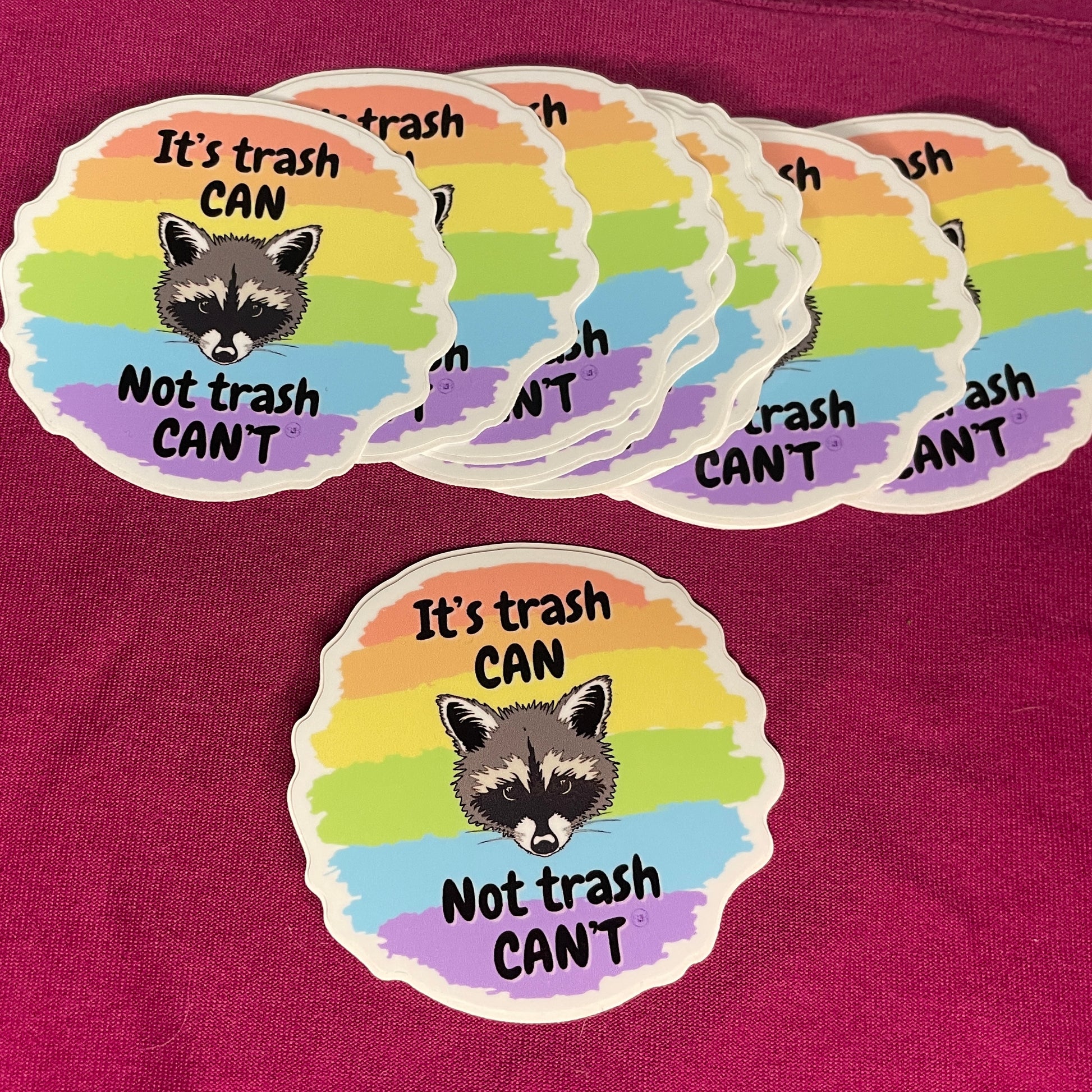 "trash CAN not trash CAN'T" Vinyl Raccoon Sticker - Syzygy.Boston