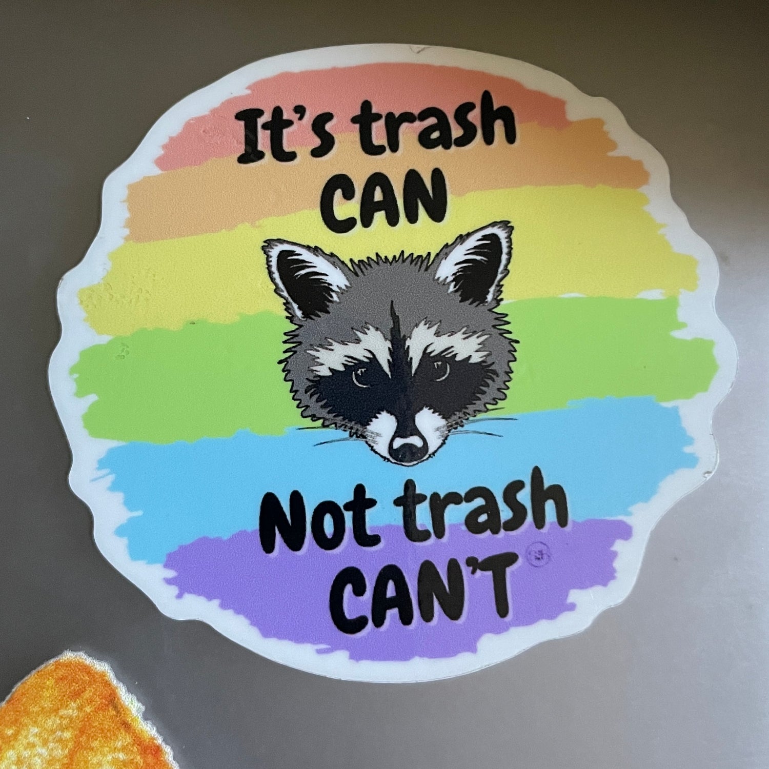 "trash CAN not trash CAN'T" Vinyl Raccoon Sticker - Syzygy.Boston