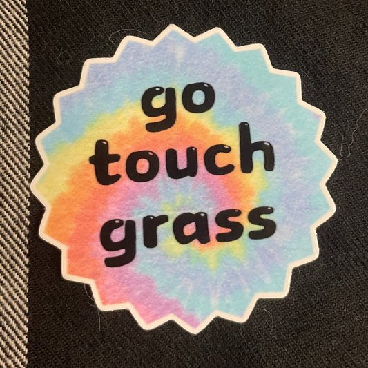 "Go Touch Grass" Sticker - Syzygy.Boston